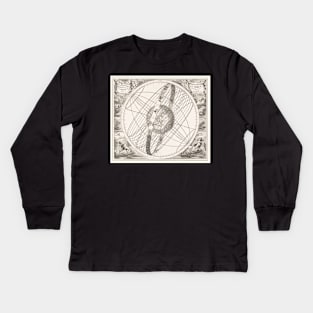 Antique 17th Century Astronomical Illustration Kids Long Sleeve T-Shirt